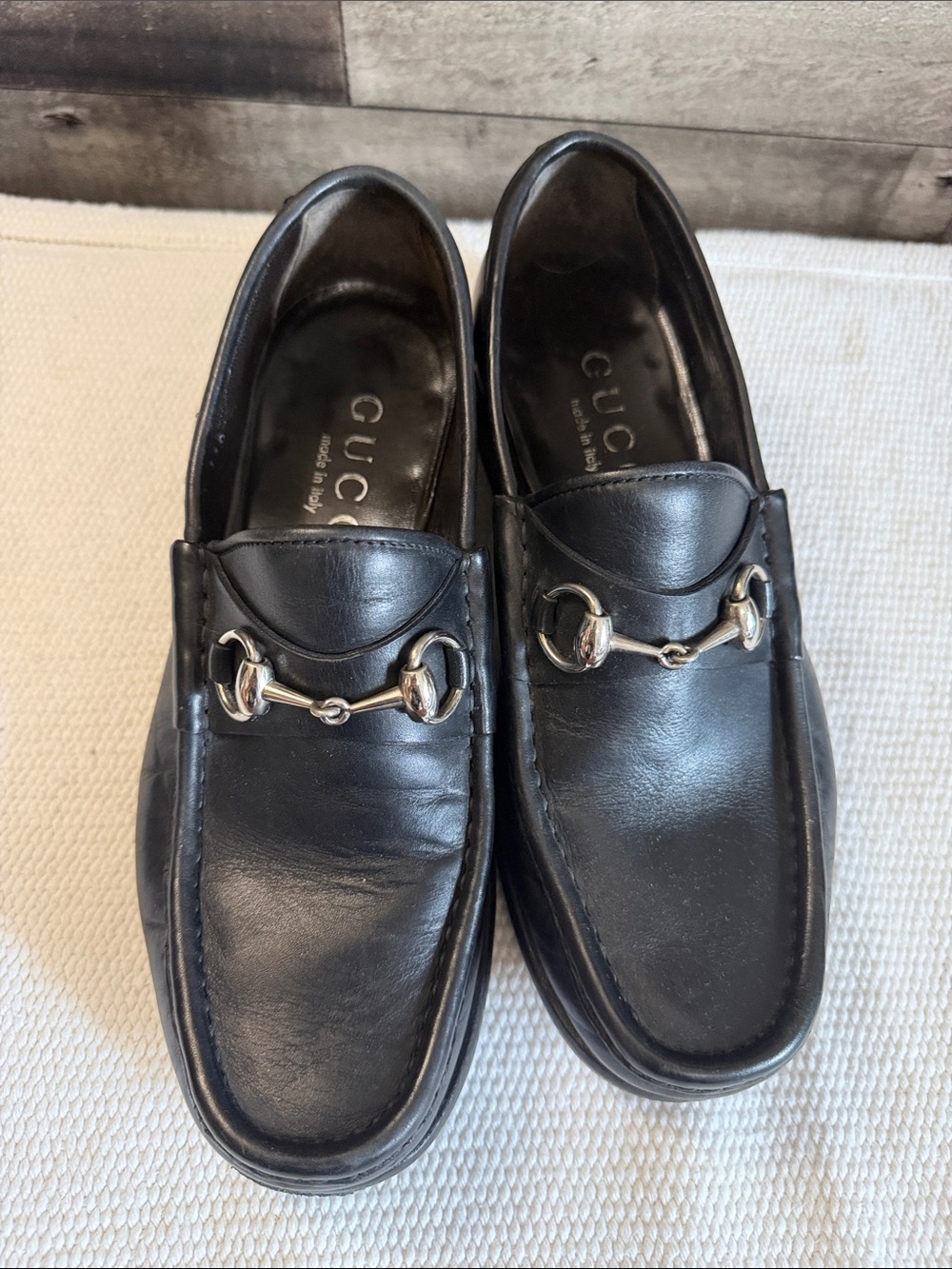 Gucci Black Leather Horsebit Slip-On Loafers - Picture 2 of 12